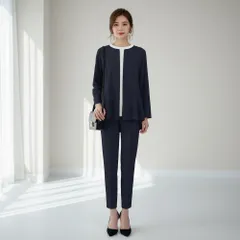 ☆ ネイビー ☆ Sサイズ ☆ スーツ レディース セット スーツ レディース セット パンツ パンツセット フォーマル スーツセット ジャケットセット セットアップ 入学式 卒業式 七五三 ママスーツ ママ セレモニースーツ ビジネススーツ ビジネス 結婚式