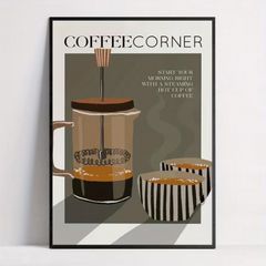 Cafe Poster, Retro Art, Espresso Coffee, Interior Decor for Living Room, Entryway, Shop, Restaurant, Bar, Artwork, Gift, Stylish, New Life