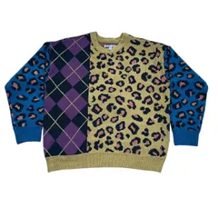 URBAN OUTFITTERS Crazy Pattern Leopard × Argyle Knit Sweater Mのサムネイル