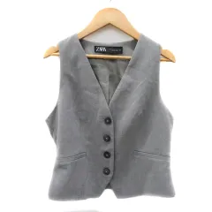 ザラ ZARA ベスト ジレ 前開き XS グレー /YK23