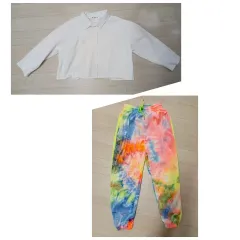 女の子130 クロップドシャツ MARVEL ジョガーパンツ-夏 季節の変わり目