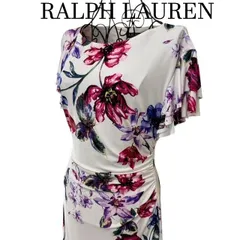 ローレンラルフローレン LAUREN RALPH LAUREN 膝丈ドレープワンピース 花柄 4