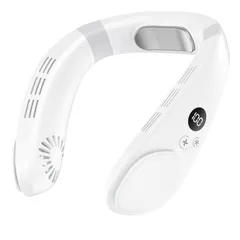 「夏革新型?首掛け扇風機」ネッククーラー ネックファン 携帯扇風機 小型 3段階風力調節 冷却プレート搭載 20dB静音 超軽量 羽根なし モバイル扇風機 強力 大風量 LEDディスプレイ表示 4400mAh大容量 長時間稼働 Type-C充 98d690e3