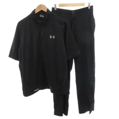 アンダーアーマー UNDER ARMOUR ウィンドブレーカー ジャージ セットアップ パンツ MD 黒 ブラック 半袖 ロゴ刺繍 /FF