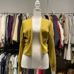 67 TABASA タバサ　cardigan　カーディガン　羽織　黄色　イエロー　からし色　マスタード　YELLOW　長袖　薄手　刺繡　お呼ばれ　デート　オフィスカジュアル　食事会のサムネイル