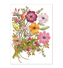 多目的カード 贈り物 花束 qr3683 二つ折りカード アームカンパニー Message Card グリーティングカード プレゼント