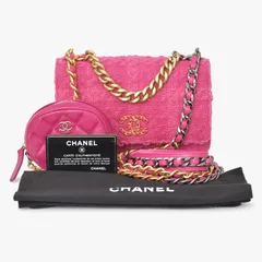 極美品 CHANEL シャネル  ココマーク ツイード ２WAY チェーン ショルダーバッグ 29番台 ピンクレザー シルバー/ゴールド金具 中古 4b011857