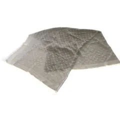 LOUIS VUITTON (ルイヴィトン) ショール モノグラム フリンジマフラー ストール シルク×ウール ライトグレー M70804