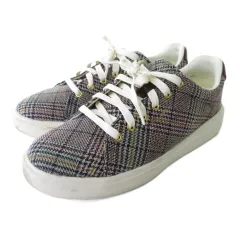 コールハーン COLE HAAN W30674 グランド クロスコートトラベラースニーカー シューズ ローカット チェック ブラウン 茶 6.5 23.5cm