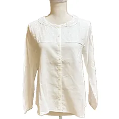 【新品】SM2 Samansa Mos2 サマンサモスモス SM2 レース襟ブラウス 前開き 長袖 F オフホワイト コットン100