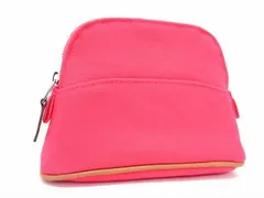■新品■未使用■ HERMES エルメス ボリードポーチ ミニミニ キャンバス シルバー金具 ポーチ マルチケース 小物入れ ピンク系 AS7415