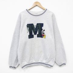 Disney ミッキー ゆるダボ スウェット オーバーサイズ ストライプ 長袖 