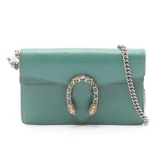 グッチ GUCCI ショルダーバッグ ディオニュソス 476432 グリーン レザー ディオニュソス ミニ チェーンバッグ レディース Used A