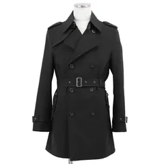 【美品】BURBERRY BLACK LABEL バーバリーブラックレーベル トレンチコート サイズ L メンズ ポリエステル100% ノバチェックライニング ロゴボタン ベルテッド アウター ベルト付属 ブラック 黒 日本製