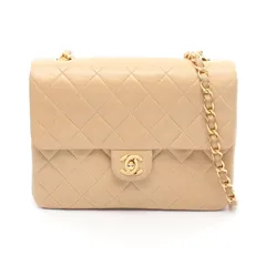 シャネル CHANEL ショルダーバッグ ミニマトラッセ20 ベージュ ラムスキン（羊革） ミニマトラッセ チェーンショルダー レディース Used B
