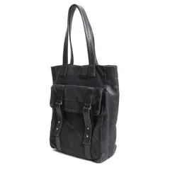 ヨウジヤマモト ファムYohji Yamamoto FEMME レザー切替キャンバストートバッグ 黒のサムネイル