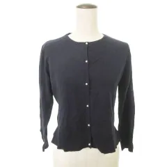 ザラ ZARA ニット カーディガン 長袖 無地 クルーネック 11-12 約152cm 紺 ネイビー MMT