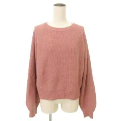 ミスティウーマン mysty woman ニット セーター 長袖 ショート丈 無地 フリーサイズ ピンク MMT