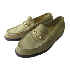 ハルタ HARUTA ビットローファー スエード シューズ ベージュ 26EEE ■GY28