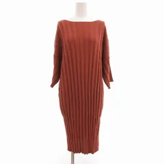 DEMYLEE リブニット ワンピース ひざ丈 XS レンガ色 /UO IBO51