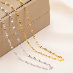 ペタルチェーンネックレス　サージカルステンレス　アレルギー対応