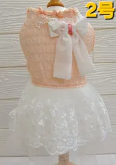 犬服　◇新品、未使用品◇　レースチュールワンピース　ピンク　サイズ2号