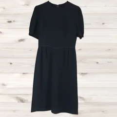 B1931 ソワールベニール SOIR BENIR 東京ソワール ひざ丈ワンピース 半袖(９) ブラック 黒系 フォーマル 無地  喪服