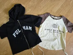 半袖フ--ドジップアップ + 半袖Tシャツ