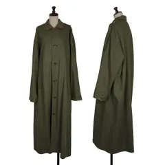 ワイズフォーリビングY's for living basics 製品染めコットンレーヨンステンカラーコート カーキLのサムネイル