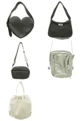 レプシィム ローリーズファーム LEPSIM LOWRYS FARM 他 ミニバッグ ハートシルエット など バッグ 5点セット おまとめ 白黒 シルバー MMT