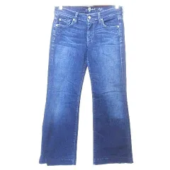 7 For All Mankind ブーツカット デニム パンツ ジーンズ USED加工 US製 27 インディゴ ■GY61 A1219