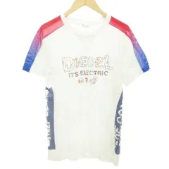 ディーゼル DIESEL ロゴ プリント 半袖 Ｔシャツ 薄手 16 Sサイズ 白 ホワイト ■GY61