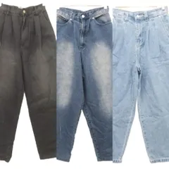 モノマート MONO-MART デニム 3点セット おまとめ タック ワイド ジーンズ XS～S ブルー 黒