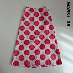 MARNI マルニ☆大小ドット 水玉ロングスカート 38 ピンク イエロー ホワイト 北欧のサムネイル