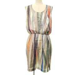 ポールスミス PAUL SMITH Paul+ 国内正規 ワンピース ひざ丈 ノースリーブ 総柄 40 M～L相当 マルチカラー ■GY47 A0306