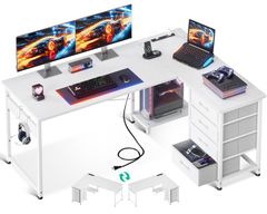 ODK パソコンデスク L字型 ゲーミングデスク 机 幅120cm 白 - メルカリ