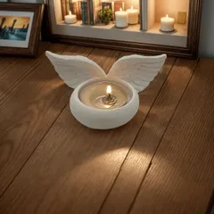 キャンドルホルダー キャンドルスタンド 羽の生えた入れ物 ホワイト 高級感 プラスチック インテリア 装飾 パーティー リビング ダイニング オシャレ 可愛い 寝室 ホームデコレーション