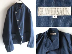 HAVERSACK ハバーサック コットン ライト刺子 スタンドカラージャケット コックジャケット L インディゴ 藍色 日本製のサムネイル