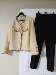 ツイード ジャケット + ブラック スラックス セット 55