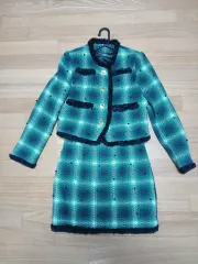 チェックツイード セットアップ スカート スーツ