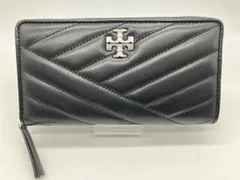 【品物のみ】TORY BURCH トリーバーチ／キラ シェブロン ジッピーコンチネンタルウォレット／ブラック