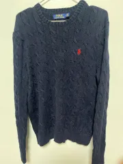 ポロ ラルフローレン ネイビー ケーブル編み ニット