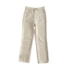 【GU】ホワイトデニムパンツ｜Mサイズ｜白｜ストレートパンツ｜コットン100％｜シンプル｜古着