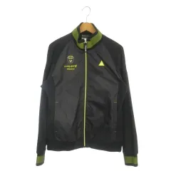 ルコックスポルティフ le coq sportif GOLF COLLECTION ゴルフウェア ブルゾンジャケット L 黒 ブラック 緑 グリーン 長袖 スタンドカラー 配色デザイン /MN26 ■GY61
