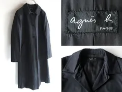 希少 00sビンテージ agnes b. アニエスベー 高密度コットンナイロン 3B ステンカラーコート 36 ブラック 黒 スロバキア製 アーカイブ