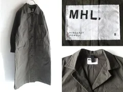 MHL. マーガレットハウエル 2021AW OVERDYE MELANGE COTTON オーバーダイメランジコットン ワンピース コート 2 ダークカーキ 定価31900円のサムネイル