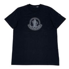 モンクレール 25SS Tシャツ 半袖 カットソー ロゴ ワッペン L 黒