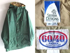 状態良好 希少 USA製 80sビンテージ SIERRA DESIGNS シエラデザイン 8本木タグ 60/40クロス マウンテンパーカー ジャケット XS グリーン 緑