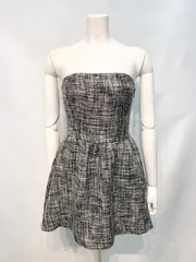 2507 RESEXXY リゼクシー　キャバクラ　ドレス　ツイード　ベアドレス　フレア　チューブトップ　ミニ　キャバドレス