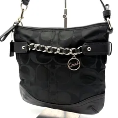 コーチ COACH ショルダーバッグ シグネチャー キャンバス レザー ブラック 黒 肩掛け 斜め掛け クロスボディ チェーンデザイン レディース コンパクト 上品 カジュアル 高級感 人気 ブランドバッグ おしゃれ 使いやすい 通勤 お出かけ